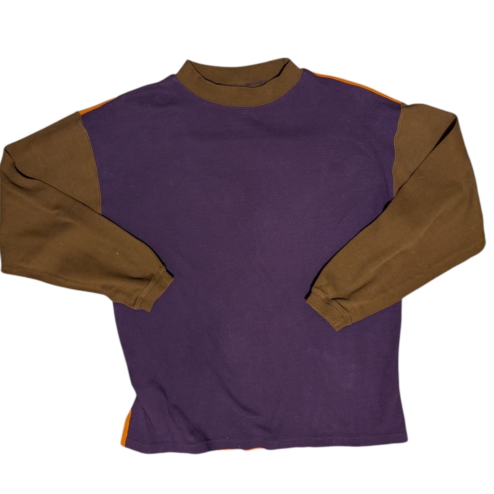 American Eagle Vintage Y2K Men's Cotton Sweatshirt Long Sleeve Color Block Top L